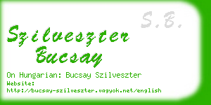 szilveszter bucsay business card